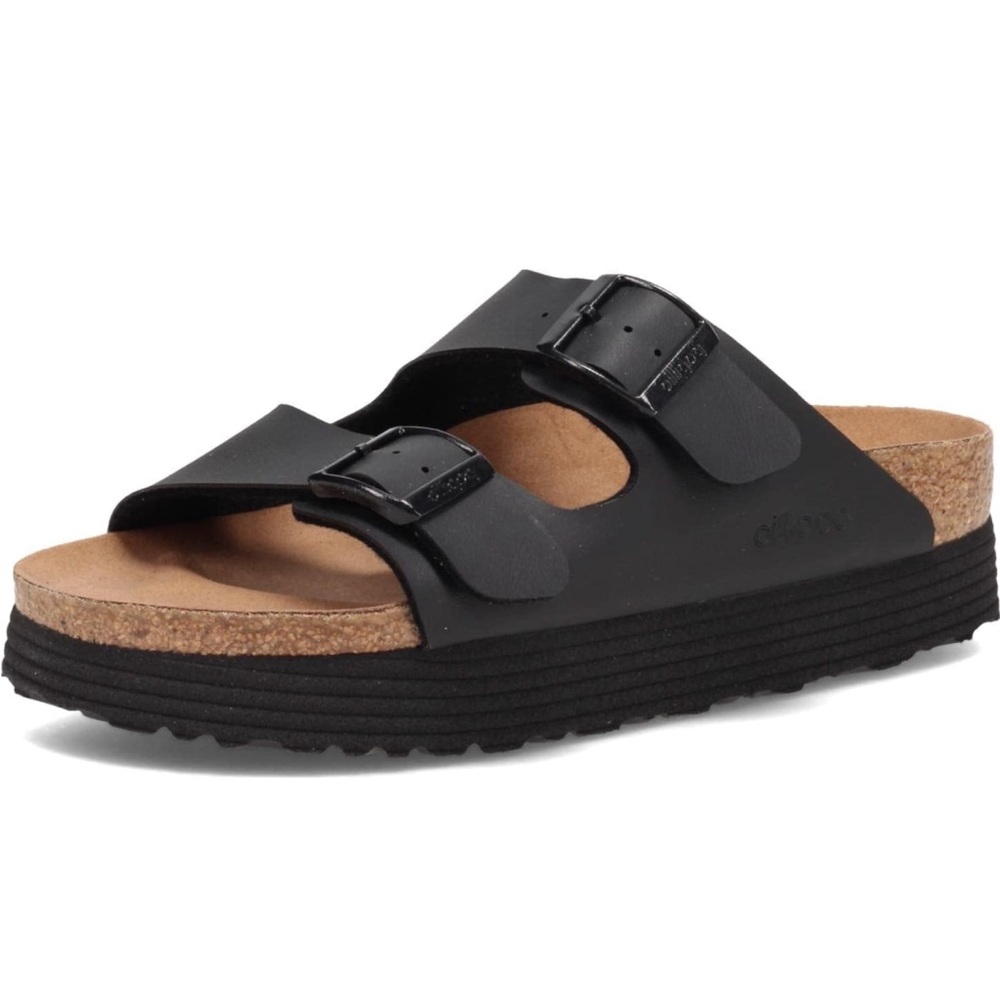 Birkenstock Unisex platform Arizona vegan black birko 39N